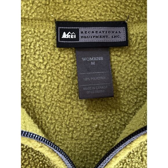 REI Fleece Vest Womens Size M Olive Green Zip Outdoors Hiking - Picture 10 of 11